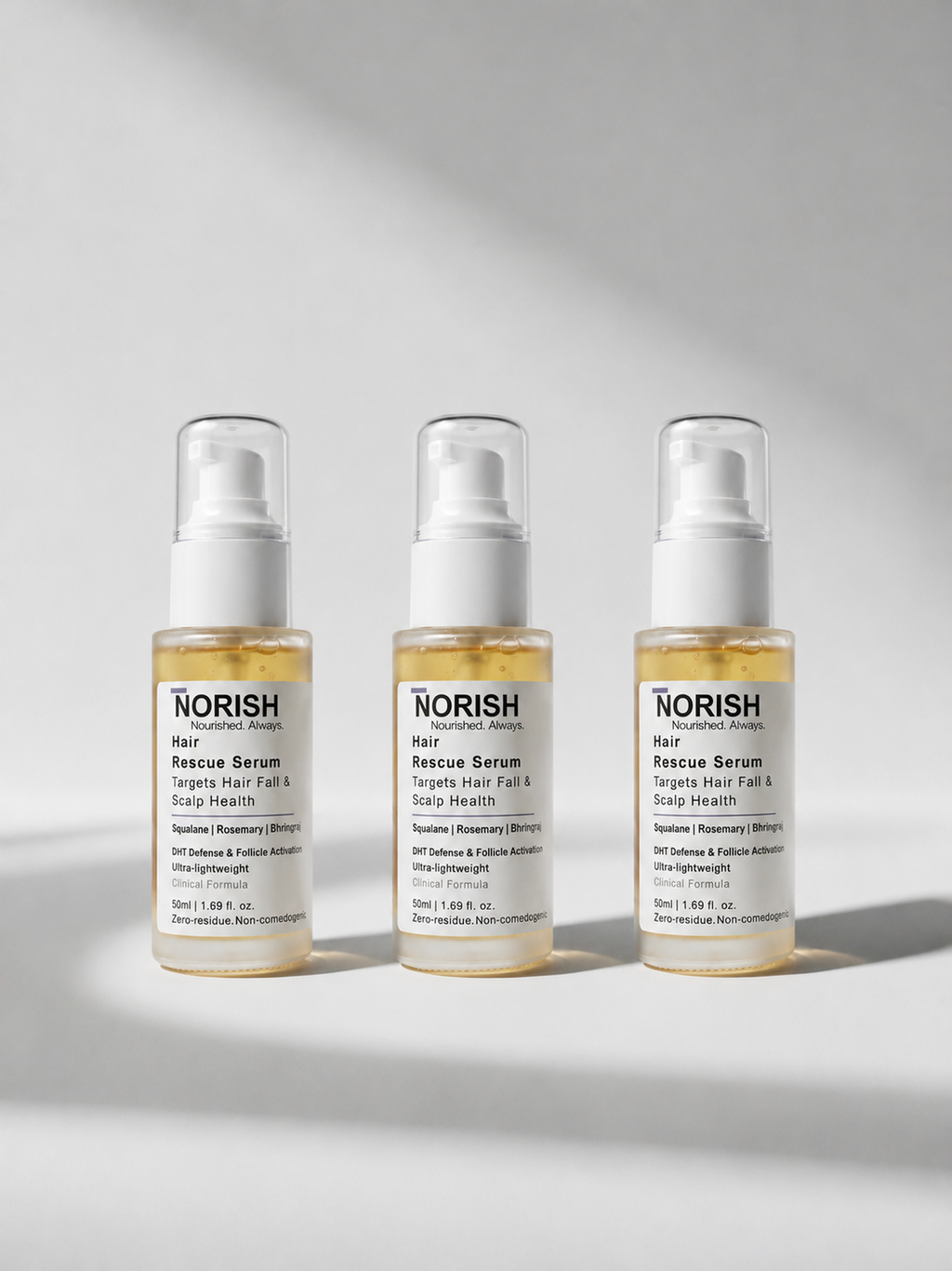 NORISH Hair Rescue Serum — The Transformation Pack (Pack of 3) | Hair Fall & Growth | Best Hair Serum in Pakistan