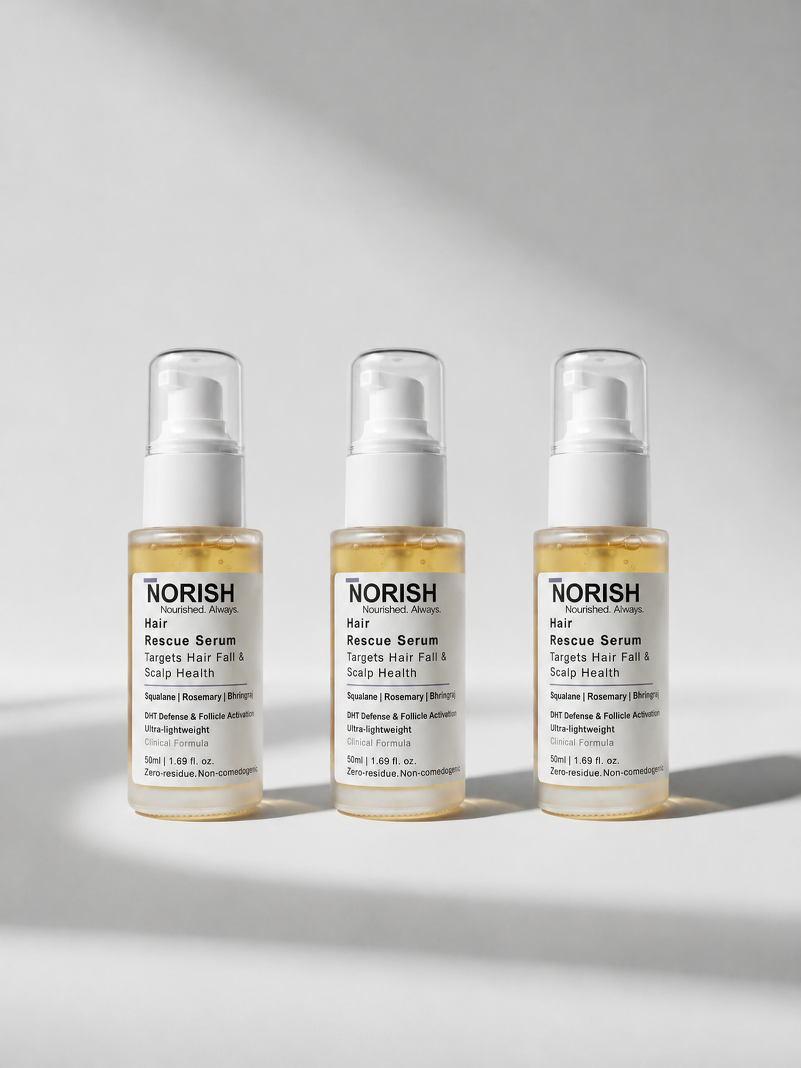 NORISH Hair Rescue Serum — The Transformation Pack (Pack of 3) | Hair Fall & Growth | Best Hair Serum in Pakistan